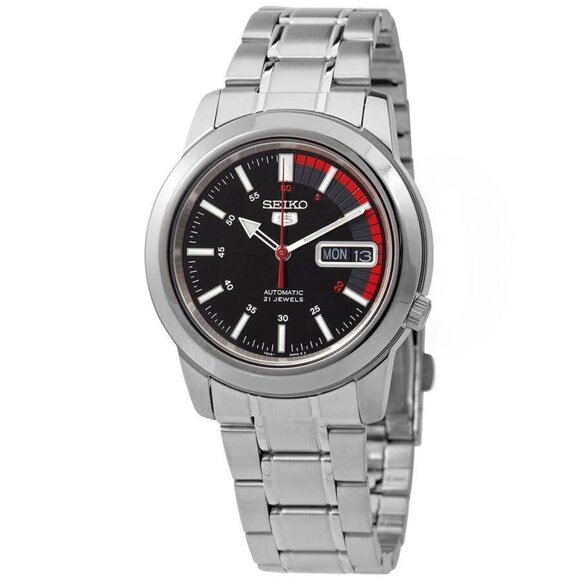 NWT Authentic Seiko 5 Automatic Black Dial Men's Watch - Picture 1 of 3